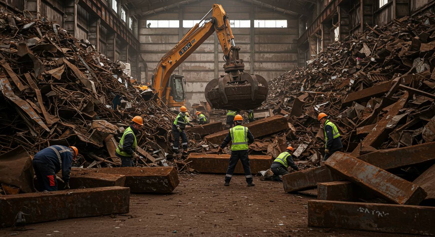 Демонтаж ржавого металлолома с производственных объектов Демонтаж ржавого металлолома