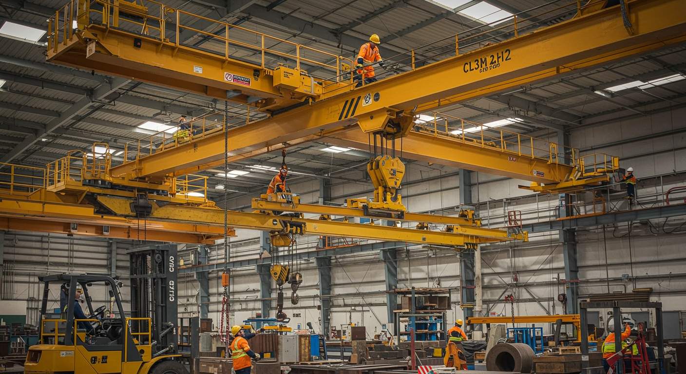 Разборка мостового крана с использованием спецтехники Демонтаж мостового крана на заводе